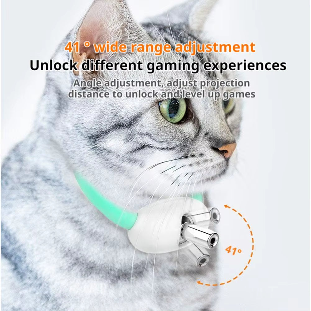 Smart Laser Cat-Teasing Collar Laser Rechargeable Auto Infrared Interactive Pet Kitten Toys for Relieve Anxiety Pet Supplies