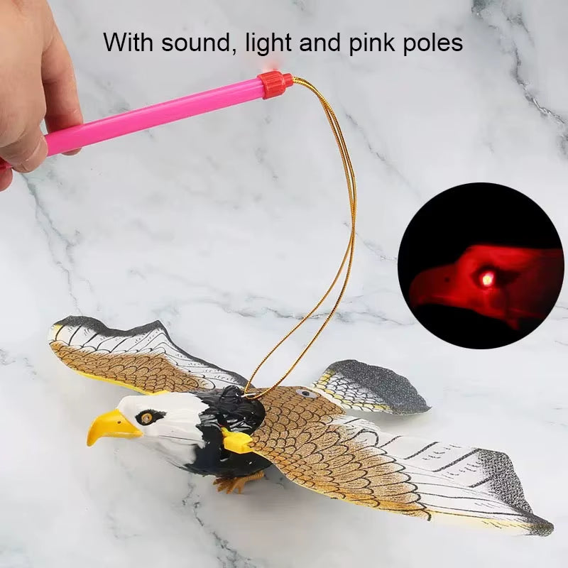 Simulation Bird Interactive Cat Toys Electric Hanging Eagle Flying Bird Cat Teasering Play Cat Stick Scratch Rope Pet Toys
